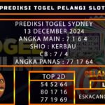 PREDIKSI TOGEL SYDNEY 13/DESEMBER/2024