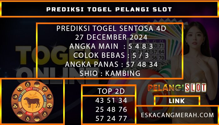 PREDIKSI TOGEL SENTOSA4D 27/DESEMBER/2024