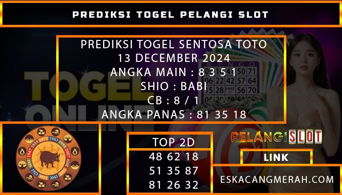 PREDIKSI TOGEL SENTOSATOTO 13/DESEMBER/2024