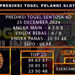 PREDIKSI TOGEL SENTOSA4D 25/DESEMBER/2024