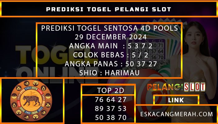 PREDIKSI TOGEL SENTOSA4D 29/DESEMBER/2024