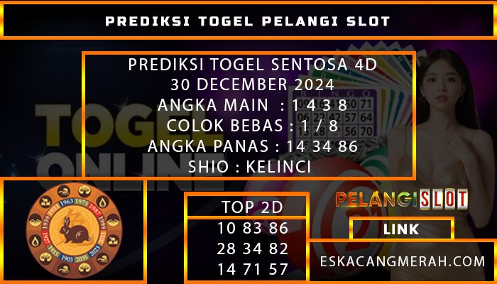 PREDIKSI TOGEL SENTOSA4D 30/DESEMBER/2024