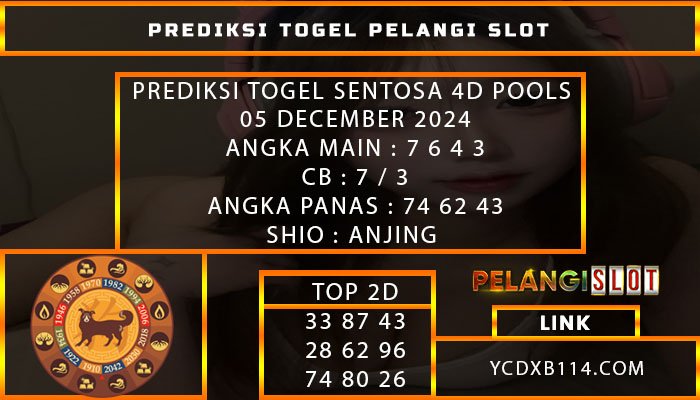PREDIKSI TOGEL SENTOSA4D 05/DESEMBER/2024