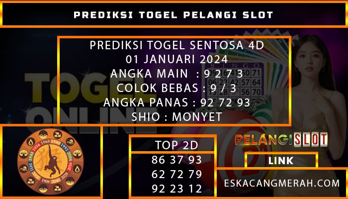PREDIKSI TOGEL SENTOSA4D 01/JANUARI/2024