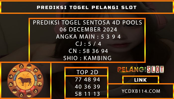PREDIKSI TOGEL SENTOSA4D 06/DESEMBER/2024