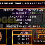 PREDIKSI TOGEL SENTOSA4D 19/JANUARI/2025