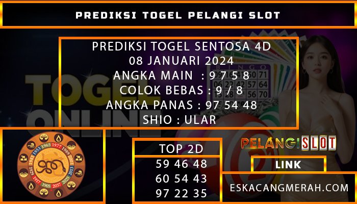 PREDIKSI TOGEL SENTOSA4D 08/JANUARI/2024