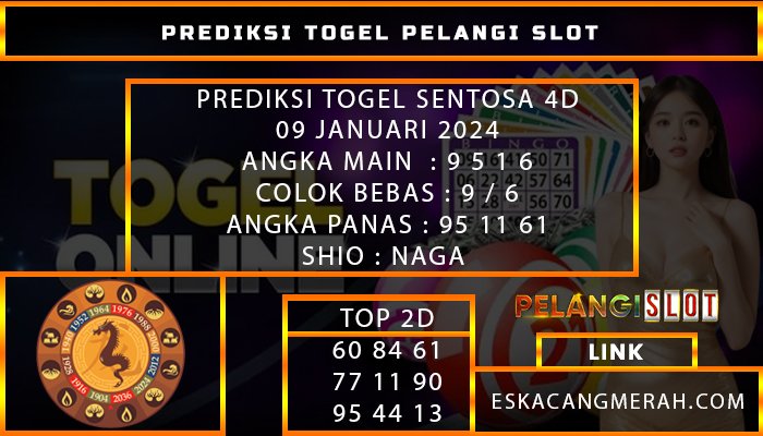 PREDIKSI TOGEL SENTOSA4D 09/JANUARI/2024