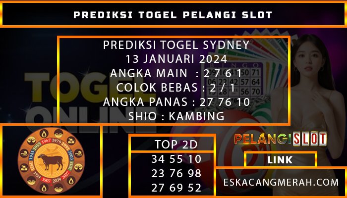 PREDIKSI TOGEL SYDNEY 13/JANUARI/2024