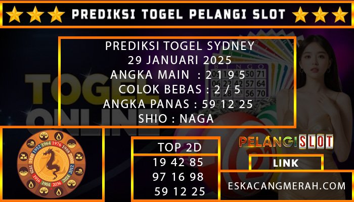 PREDIKSI TOGEL SYDNEY 29/JANUARI/2025