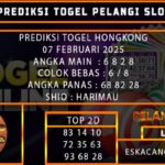 PREDIKSI TOGEL HONGKONG 07/FEBRUARI/2025