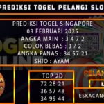 PREDIKSI TOGEL SINGAPORE 03/FEBRUARI/2025