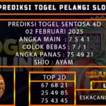 PREDIKSI TOGEL SENTOSA4D 02/FEBRUARI/2025