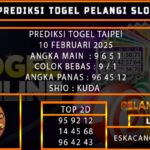 PREDIKSI TOGEL TAIPEI 10/FEBRUARI/2025