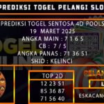 PREDIKSI TOGEL SENTOSA4D 19/MARET/2025