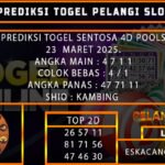 PREDIKSI TOGEL SENTOSA4D 23/MARET/2025