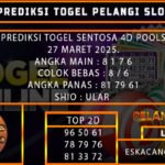 PREDIKSI TOGEL SENTOSA4D 27/MARET/2025