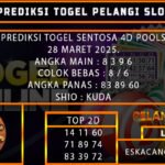 PREDIKSI TOGEL SENTOSA4D 28/MARET/2025