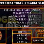 PREDIKSI TOGEL TAIPEI 29/MARET/2025