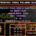 PREDIKSI TOGEL NEWGUINEA 06/MARET/2025