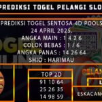 PREDIKSI TOGEL SENTOSA4D 24/APRIL/2025