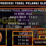 PREDIKSI TOGEL SENTOSA4D 10/APRIL/2025