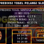 PREDIKSI TOGEL SENTOSA4D 22/MEI/2025
