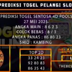 PREDIKSI TOGEL SENTOSA4D 27/MEI/2025