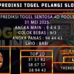 PREDIKSI TOGEL SENTOSA4D 31/MEI/2025