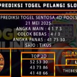PREDIKSI TOGEL SENTOSA4D 21/MEI/2025