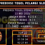 PREDIKSI TOGEL SYDNEY 22/MEI/2025