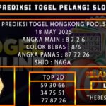 PREDIKSI TOGEL HONGKONG POOLS 18 MEI 2025
