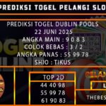 PREDIKSI TOGEL DUBLIN POOLS 22 JUNI 2025