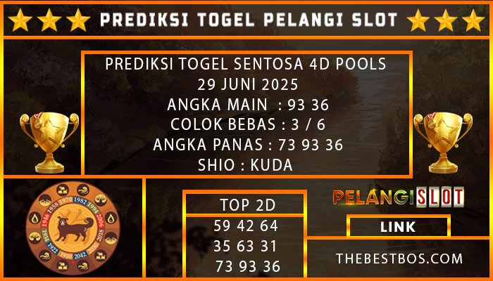 PREDIKSI TOGEL SENTOSA 4D POOLS 29 JUNI 2025