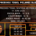 PREDIKSI TOGEL SENTOSA 4D POOLS 11 JUNI 2025