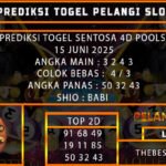 PREDIKSI TOGEL SENTOSA 4D POOLS 15 JUNI 2025