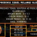 PREDIKSI TOGEL SENTOSA 4D POOLS 18 JUNI 2025