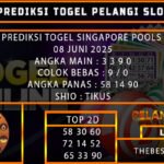 PREDIKSI TOGEL SINGAPORE POOLS 08 JUNI 2025
