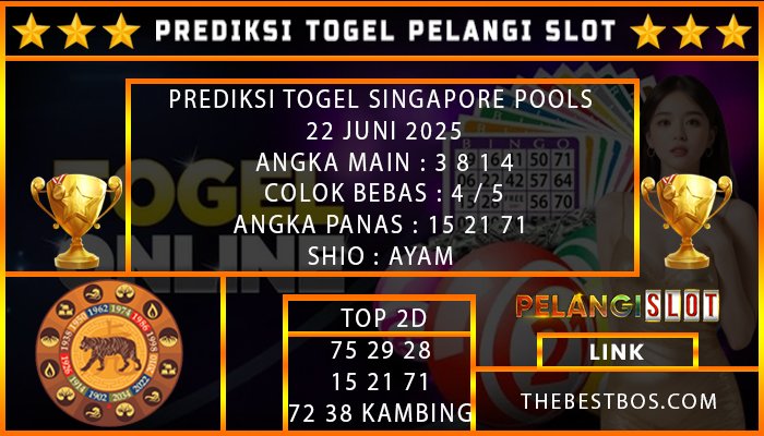 PREDIKSI TOGEL SINGAPORE POOLS 22 JUNI 2025