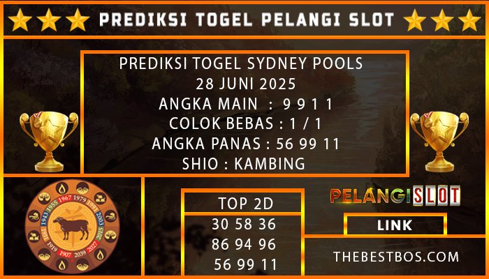 PREDIKSI TOGEL SYDNEY POOLS 28 JUNI 2025