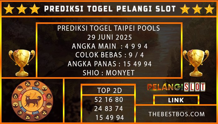 PREDIKSI TOGEL TAIPEI POOLS 29 JUNI 2025