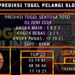 PREDIKSI TOGEL SENTOSA TOTO 02 JUNI 2025