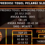 PREDIKSI TOGEL HONGKONG POOLS 20 JULI 2025