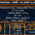 PREDIKSI TOGEL HONGKONG POOLS 25 JULI 2025