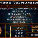 PREDIKSI TOGEL HONGKONG POOLS 05 JULI 2025