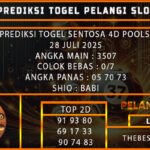 PREDIKSI TOGEL SENTOSA 4D POOLS 28 JULI 2025