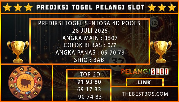 PREDIKSI TOGEL SENTOSA 4D POOLS 28 JULI 2025