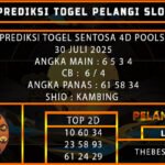 PREDIKSI TOGEL SENTOSA 4D POOLS 30 JULI 2025