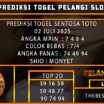 PREDIKSI TOGEL SENTOSA TOTO 02 JULI 2025