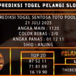 PREDIKSI TOGEL SENTOSA TOTO POOLS 21 JULI 2025